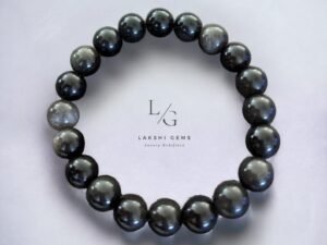 Silver Obsidian Bracelet 8mm