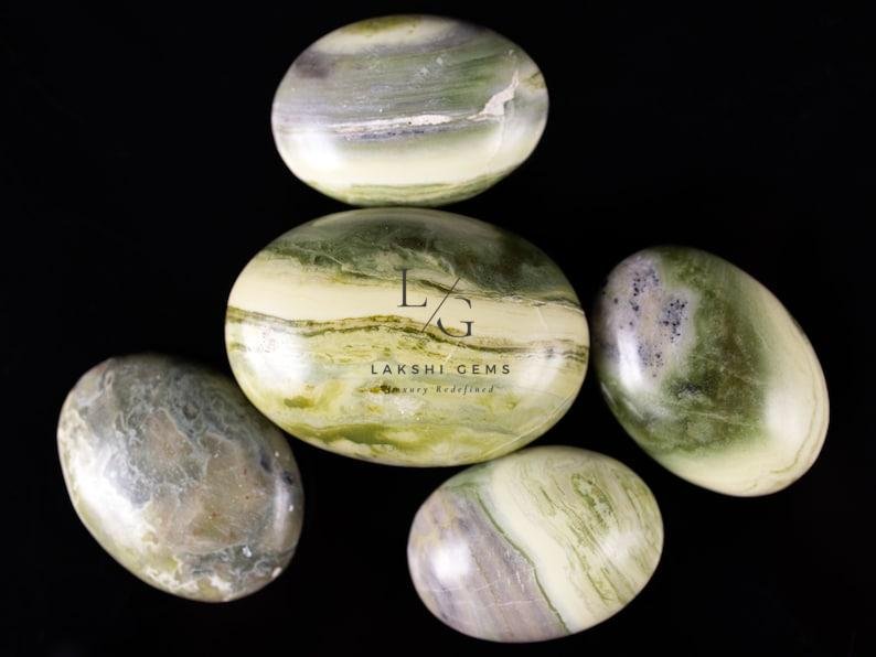 Serpentine Healing Crystal Palm Stone