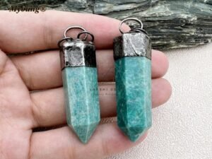 Blue Amazonite long pendant