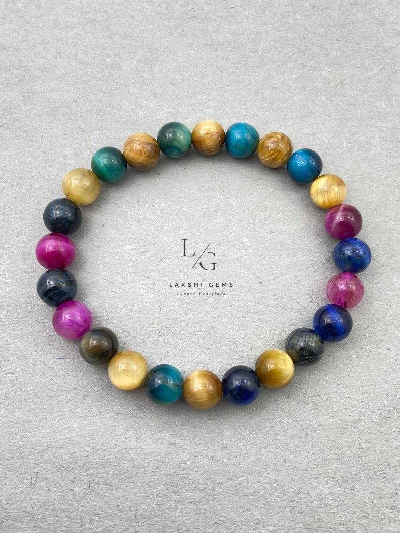 Multi Tiger Eye Bracelet 8mm - Image 2
