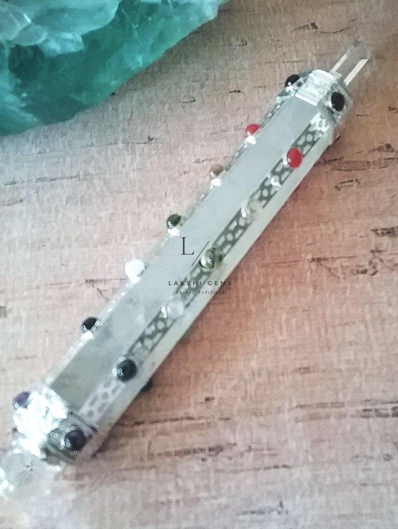 Crystal Quartz 7 Chakra Healing Stone Wand