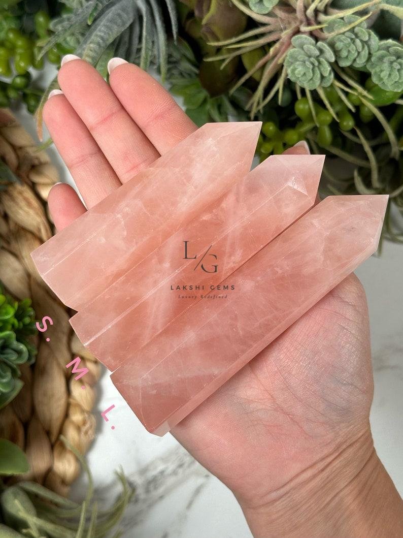 Rose Quartz Pencil Tower Point - Image 2