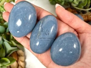 Angelite Healing Crystal Palm Stone