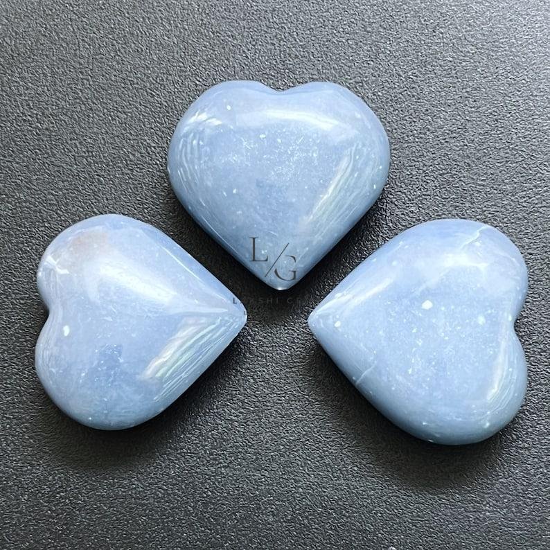 Angelite Healing Crystal Heart Ston