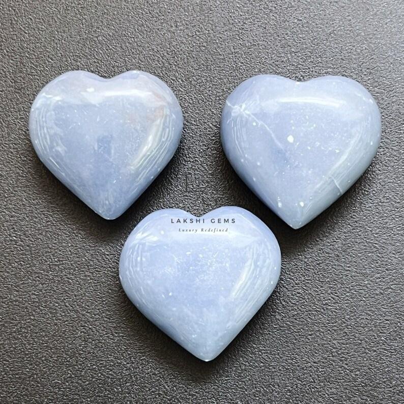 Angelite Healing Crystal Heart Ston - Image 2