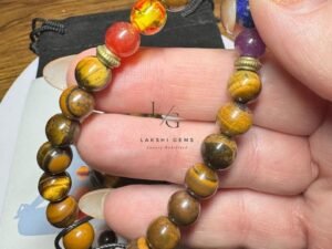 Tiger 7 Chakra with Hamza Symbol Bracelet 8mm
8mm