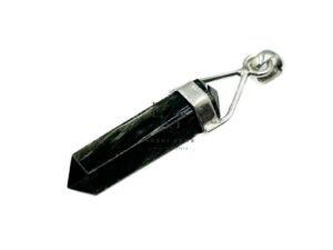 Black Tourmaline Cap Pencil Pendant