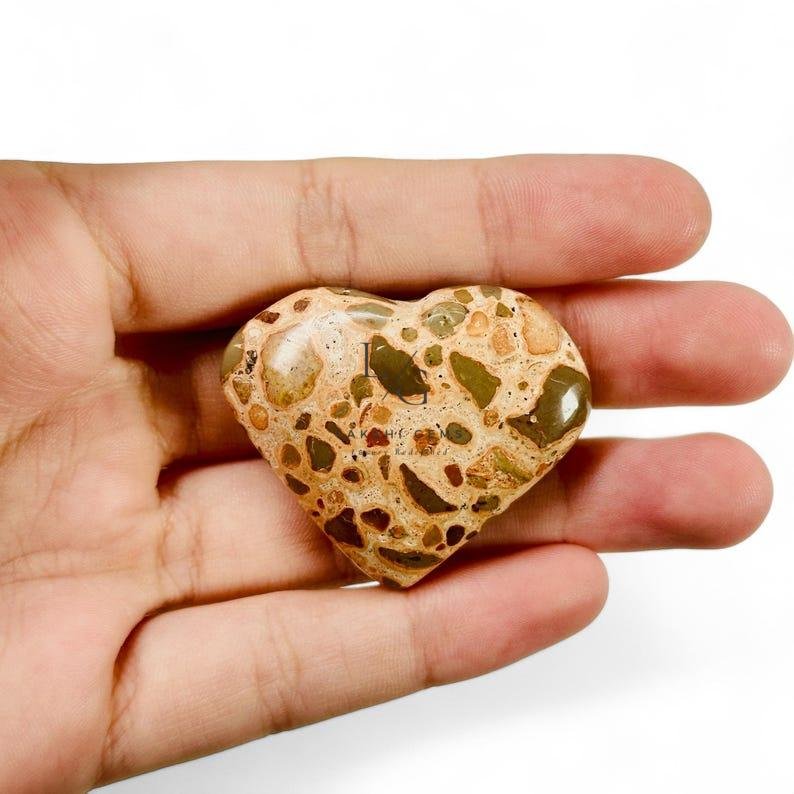 Spotted Jasper Healing Crystal Heart Stone - Image 2