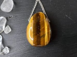 Tiger Eye Agate Spiral Pendant