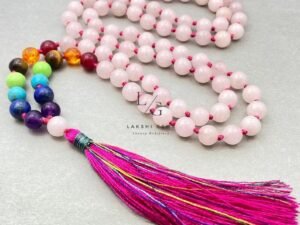 Rose Quartz 7 Chakra Mala