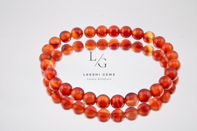 Red Banded Agate Onyx Bracelet 8mm - Image 4