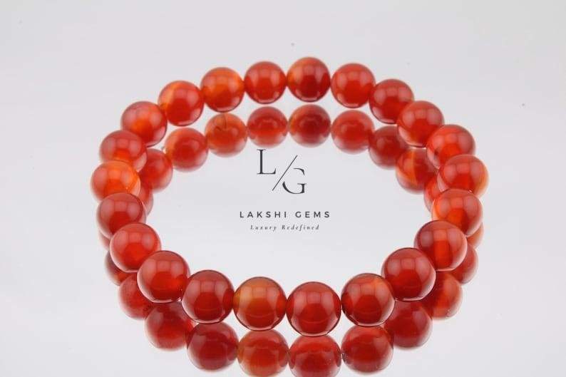 Red Banded Agate Onyx Bracelet 8mm - Image 2