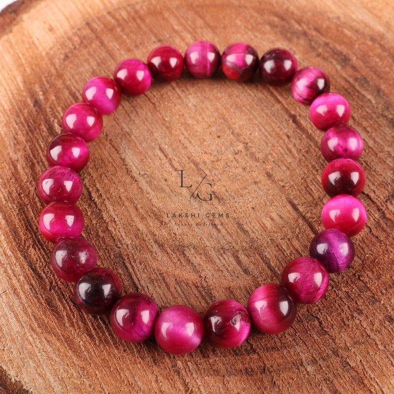 Pink Star Tiger Bracelet 8mm - Image 2