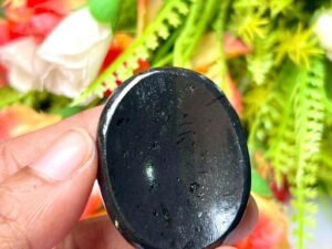 Black White Tourmaline Healing Crystal Palm Stone