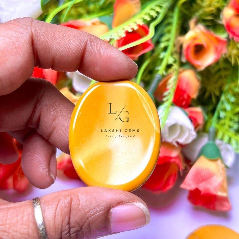 Yellow Jasper Worry Stone - Image 5