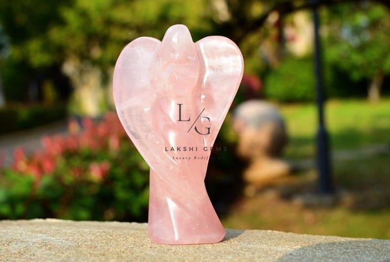 Rose Quartz Crystal Angel - Image 3