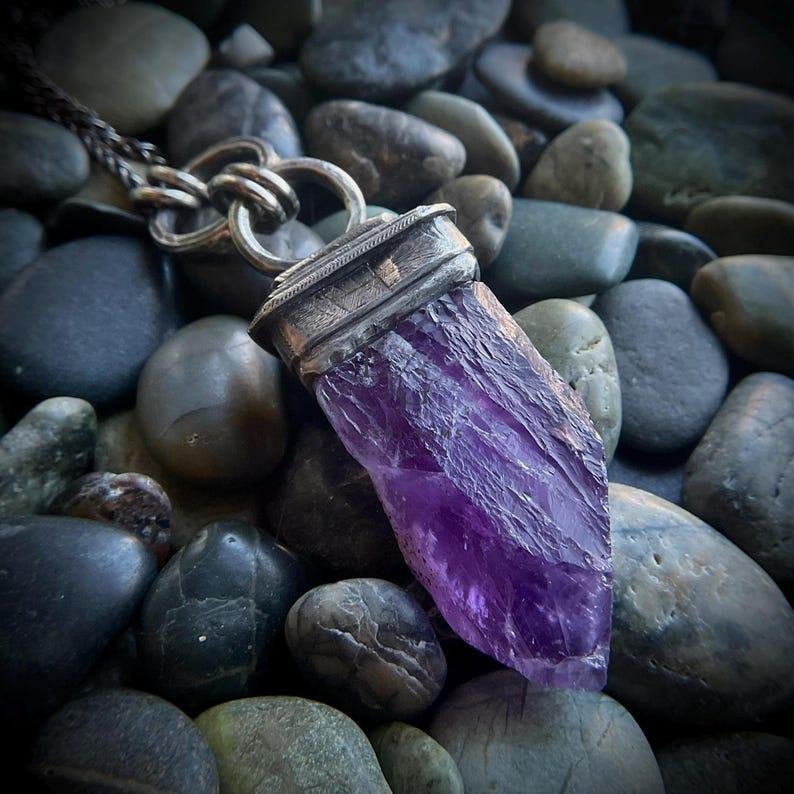 Amethyst Spiral Pendant