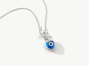 Shungite Evil Eye Heart Shaped Pendant