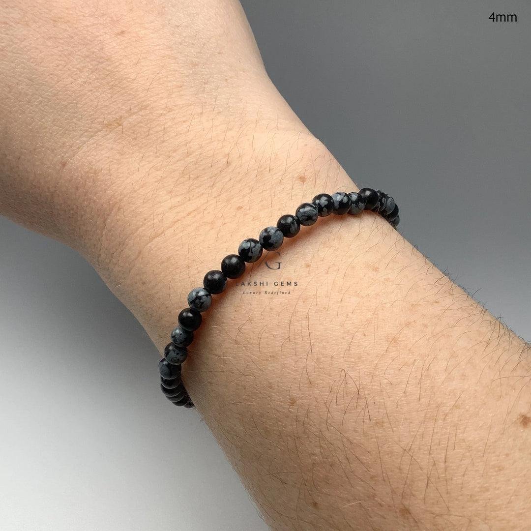 Snowflake Obsidian Bracelet 8mm - Image 3