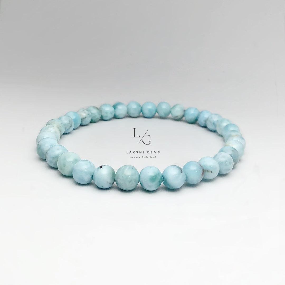 Larimar Beaded Bracelet 8mm