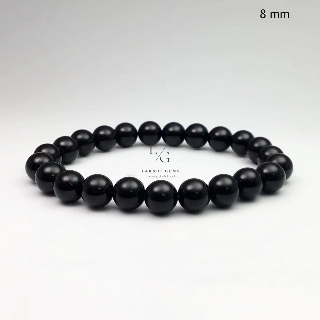 Black Banded Agate Onyx Bracelet 8mm - Image 4