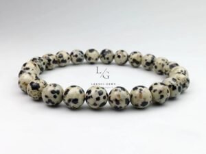 Dalmatian Jasper Diamond Cut Bracelet 8mm