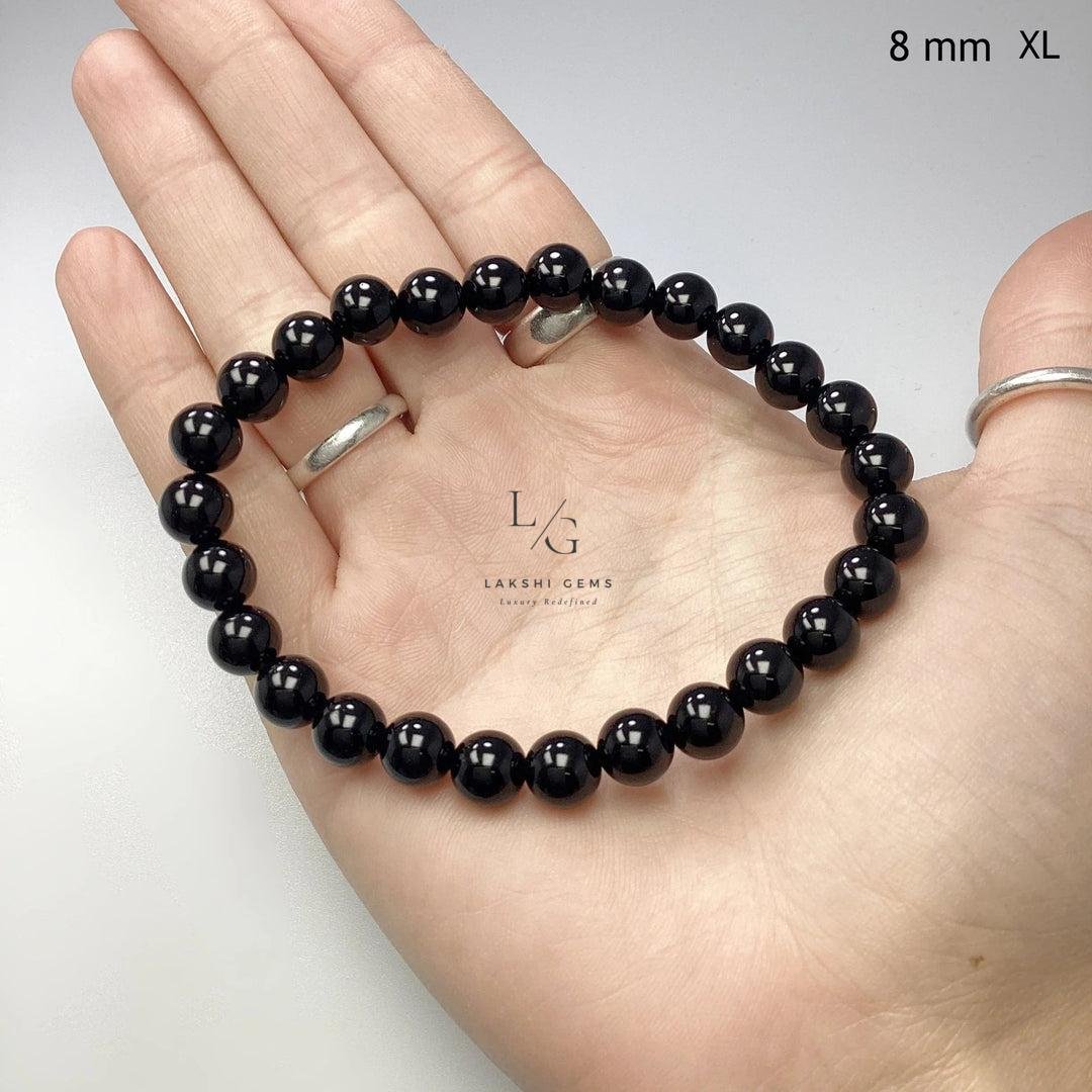 Black Banded Agate Onyx Bracelet 8mm - Image 3