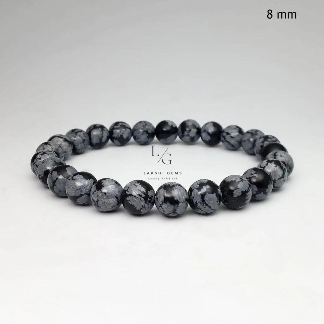 Snowflake Obsidian Bracelet 8mm - Image 4