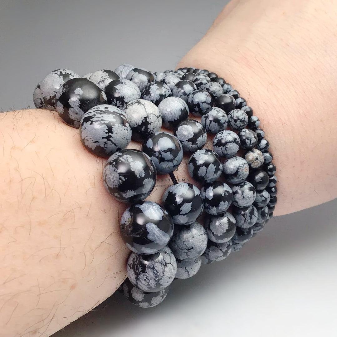 Snowflake Obsidian Bracelet 8mm - Image 2